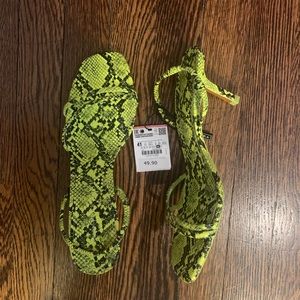 ZARA NWT Animal Print Heeled Sandals